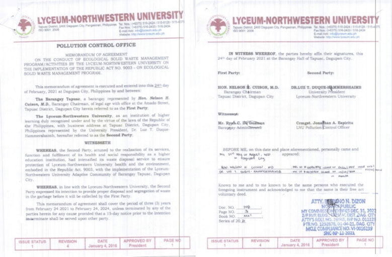 University Has a Policy on Waste Disposal to Measure the Amount of Waste Sent to Landfill and Recycled